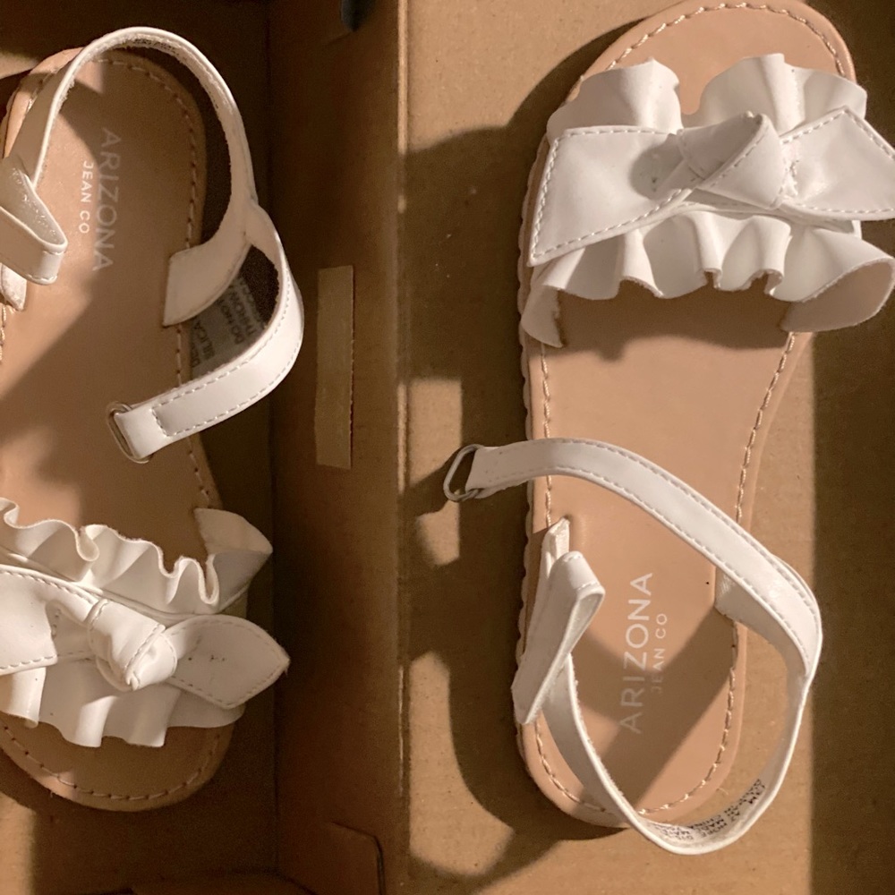 White kid sandal